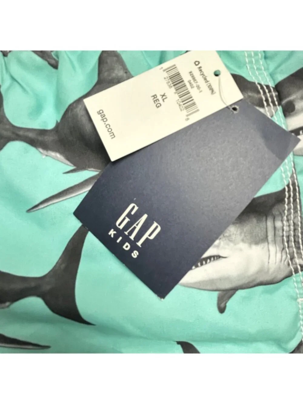 GAP Kids XL Shark Print Swim Trunks Swimsuit Shorts Beach Pool NWT